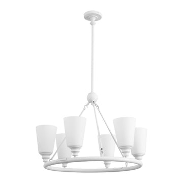 Denis 27.5" 6-Light Modern Minimalist Iron/Glass LED Chandelier